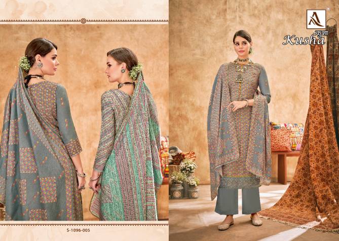 Alok Kusha Fancy Ethnic Wear Pashmina Digital Print With Embroidery Work Dress Collection 